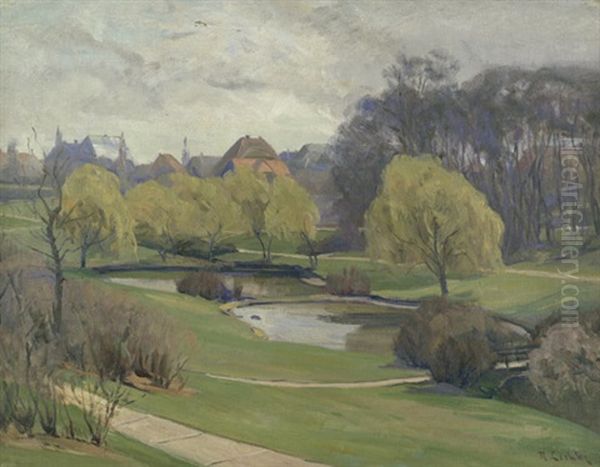 Am Schwarzen Grund In Berlin Dahlem Oil Painting by Richard Hermann Eschke