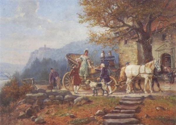 Besuch Beim Grosvater Oil Painting by Elmar von Eschwege