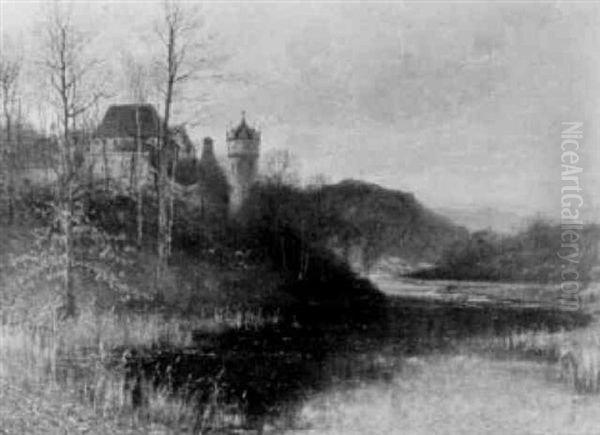 Schloss Burg In Thueringen Oil Painting by Elmar von Eschwege