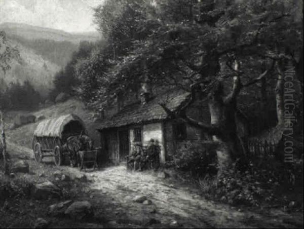 Vor Der Pirschhutte Oil Painting by Elmar von Eschwege