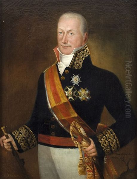 Retrato Del Gobernador De La Capitania General De Cuba Nicolas De Mahy Y Romo (madrid, 1757 - La Habana, 1822) Oil Painting by Vicente Escobar