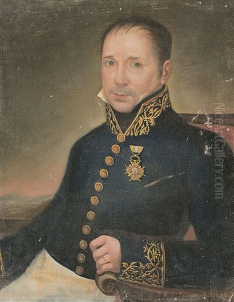 Retrato De Josep Antoni Verdaguer D'alberti I Carbonell Oil Painting by Vicente Escobar