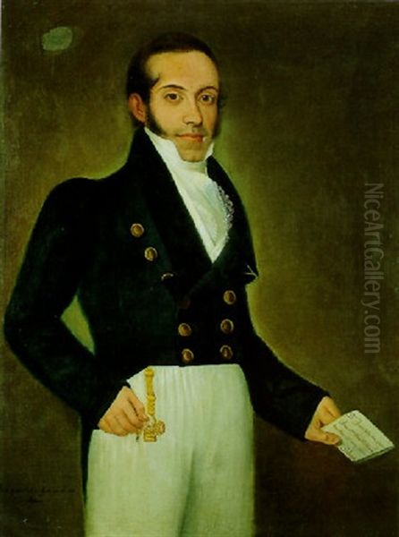 D. Agustin De Las Heras Y Carazo Oil Painting by Vicente Escobar