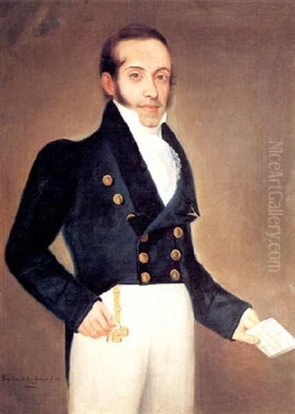 Retrato De Don Agustin De Las Heras Y Carazo by Vicente Escobar