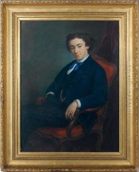 Portrait De Jean Marie De Levy Mirepois Oil Painting by Charles Escot