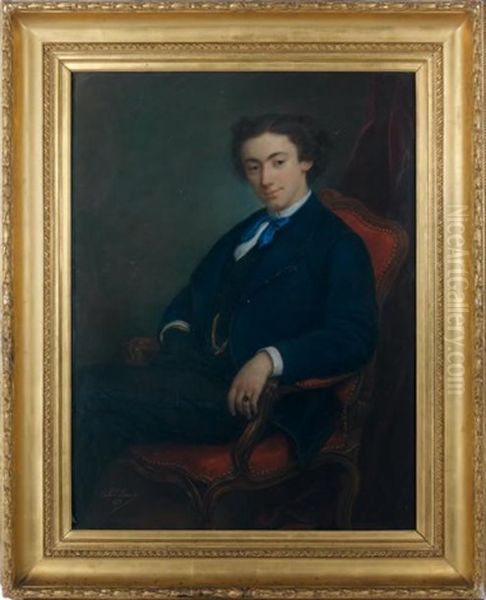 Portrait De Jean Marie De Levy Mirepois Oil Painting by Charles Escot