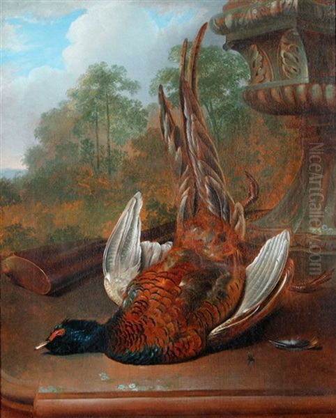 Still Life With Pheasant And Gun Oil Painting by Johannes Esman