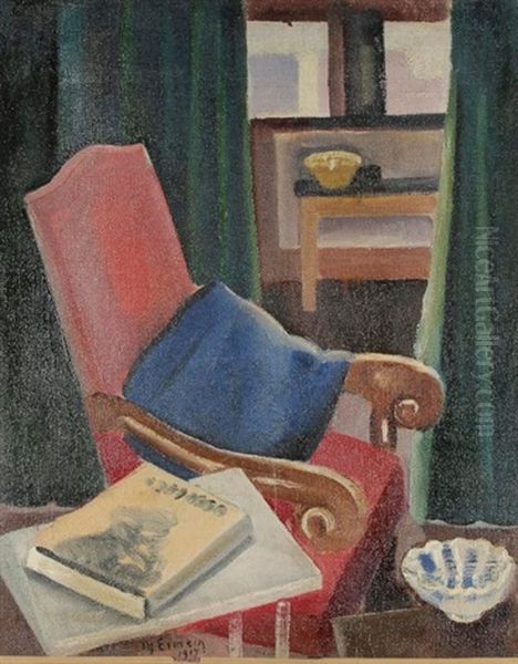 Interieur Au Fauteuil Oil Painting by Maurice Esmein