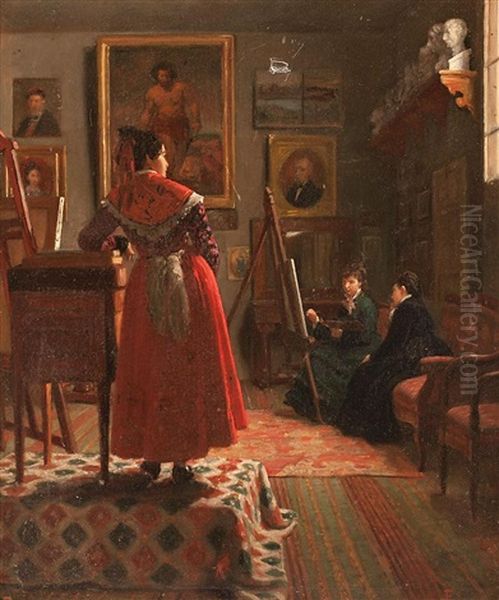 Interior De Un Taller Oil Painting by Joaquim Espalter y Rull