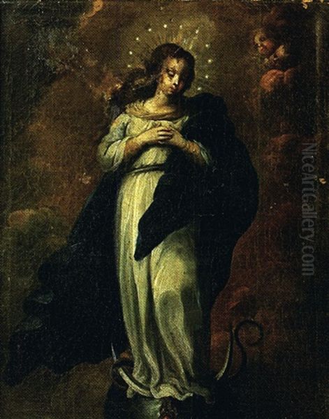 La Vierge De L'apocalypse Oil Painting by Juan De Espinal