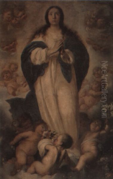 La Inmaculada Concepcion Oil Painting by Jeronimo Jacinto Espinosa