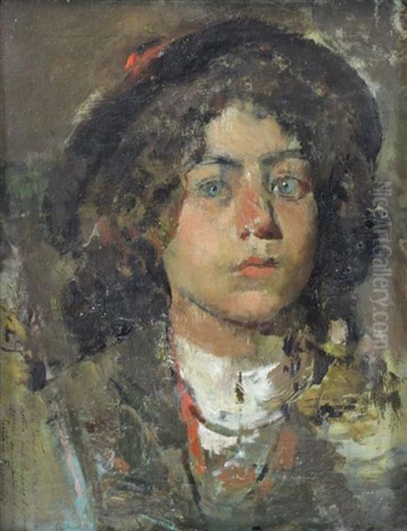 Portrait Of A Boy Oil Painting by Gaetano Esposito