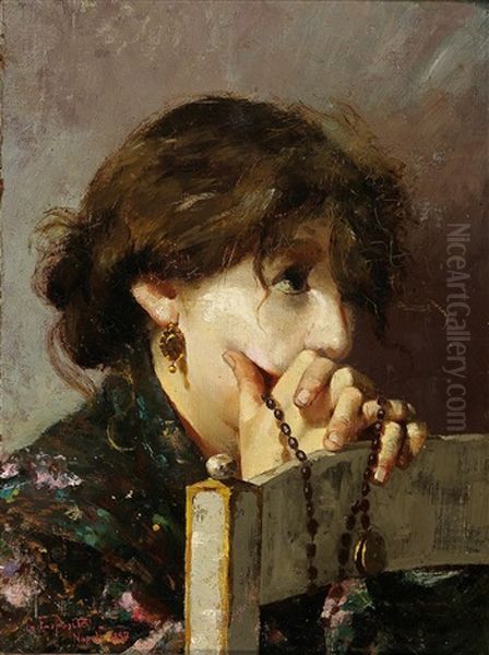 Woman Praying Oil Painting by Gaetano Esposito