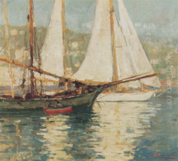 Yacht Und Fischerboot Im Sonnenlicht Oil Painting by Gaetano Esposito