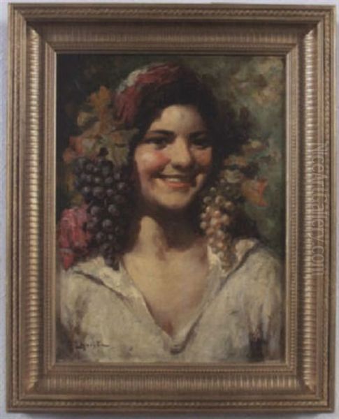 Neapolitan Beauty Oil Painting by Gaetano Esposito