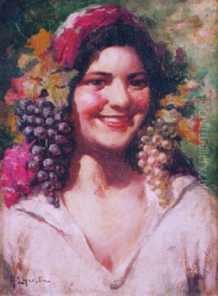 Neapolitan Beauty Oil Painting by Gaetano Esposito