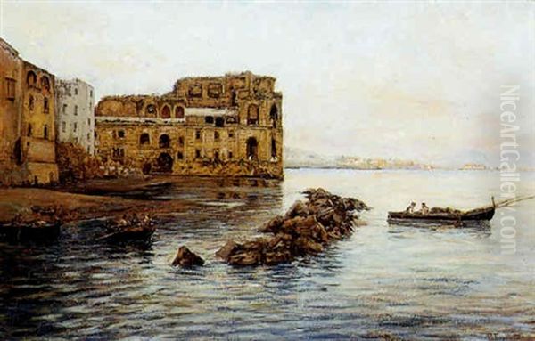 Napoli, Palazzo Donn'anna Oil Painting by Gaetano Esposito