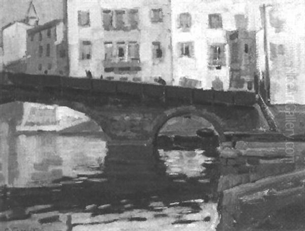 Brucke Uber Einen Fluss Oil Painting by Gaetano Esposito