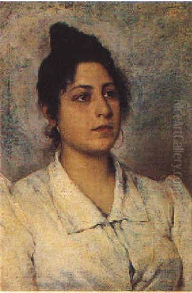 Giovane Popolana Oil Painting by Gaetano Esposito