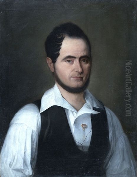 Retrato De Caballero Oil Painting by Antonio Maria Esquivel Suarez de Urbina