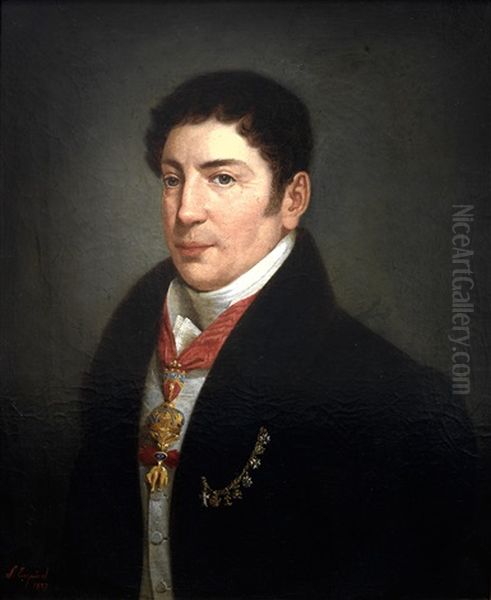 Retrato De Caballero Oil Painting by Antonio Maria Esquivel Suarez de Urbina