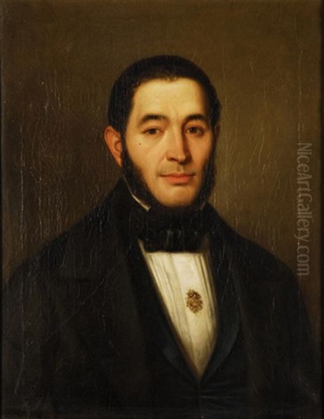 Retrato De Caballero Oil Painting by Antonio Maria Esquivel Suarez de Urbina