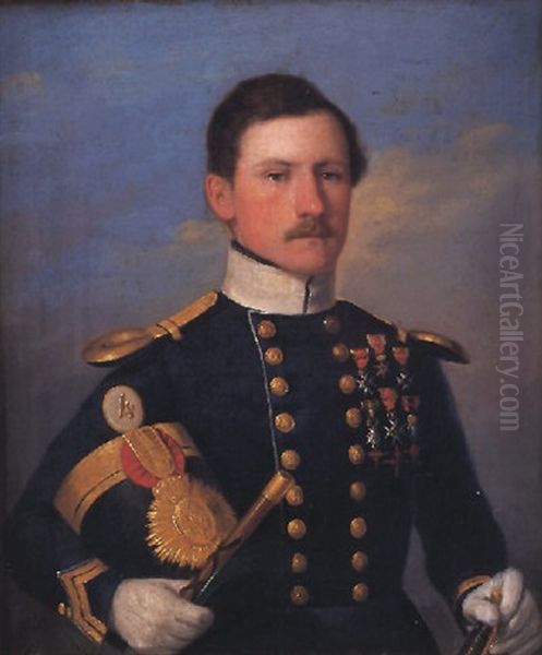 Retrato De Militar Oil Painting by Antonio Maria Esquivel Suarez de Urbina