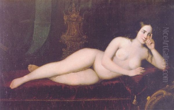 Maja Desnuda Oil Painting by Antonio Maria Esquivel Suarez de Urbina