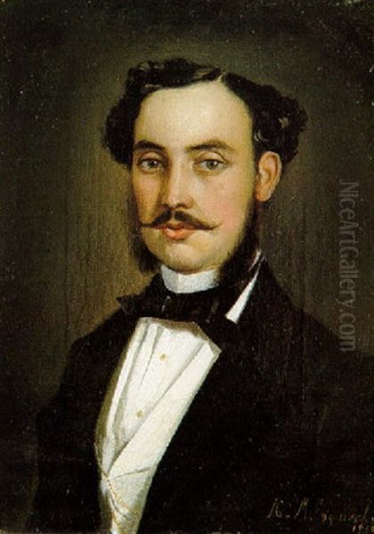 Retrato De Caballero Oil Painting by Antonio Maria Esquivel Suarez de Urbina