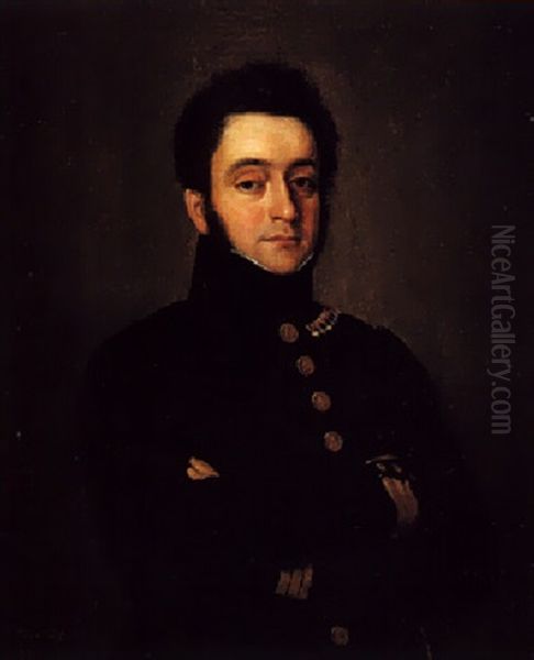 Retrato De Militar Oil Painting by Antonio Maria Esquivel Suarez de Urbina