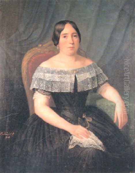 Retrato De Dama Oil Painting by Antonio Maria Esquivel Suarez de Urbina