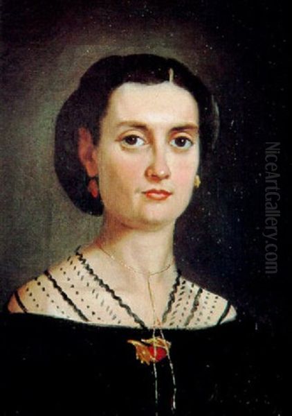 Retrato De Dama Oil Painting by Antonio Maria Esquivel Suarez de Urbina