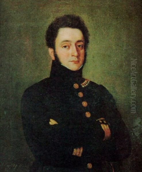 Retrato De Militar Oil Painting by Antonio Maria Esquivel Suarez de Urbina