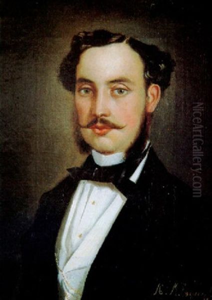 Retrato De Caballero Oil Painting by Antonio Maria Esquivel Suarez de Urbina