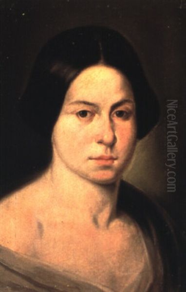 Retrato De La Hija Del Pintor Oil Painting by Antonio Maria Esquivel Suarez de Urbina