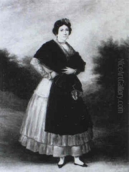 Dama Desconocida Oil Painting by Antonio Maria Esquivel Suarez de Urbina