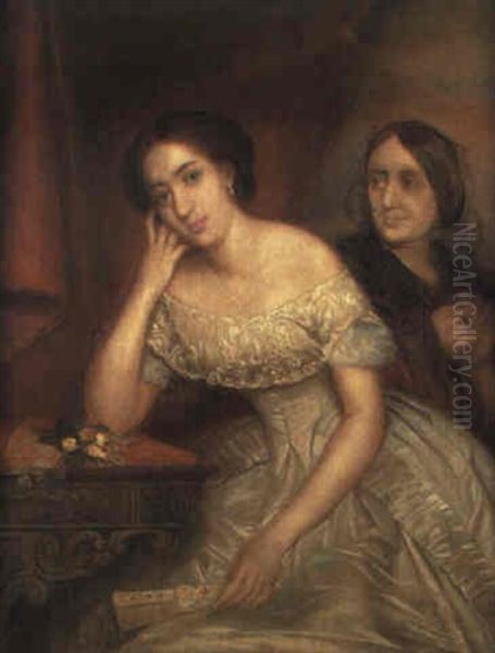 Retrato De Joven Dama Oil Painting by Carlos Maria Esquivel