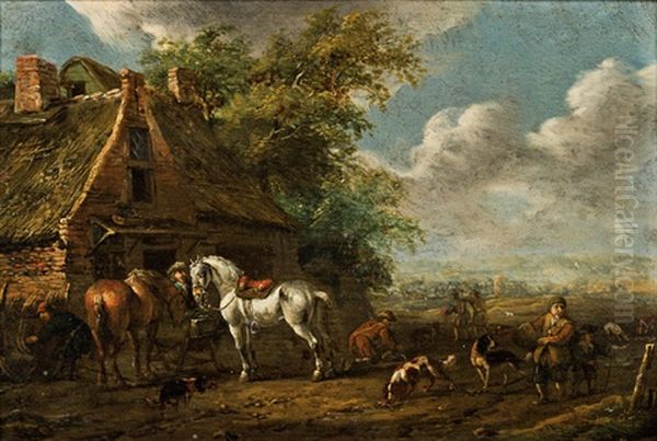 Rast Vor Der Schenke Oil Painting by Cornelisz van Essen