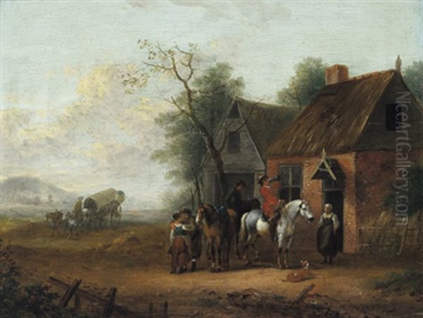 Rastende Reiter Vor Einem Wirtshaus Oil Painting by Cornelisz van Essen