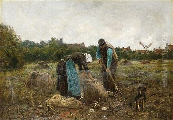 Harvest Time Oil Painting by Johannes Cornelis van Essen