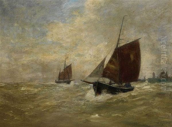 Fischerboote Oil Painting by Alexander Essfeld