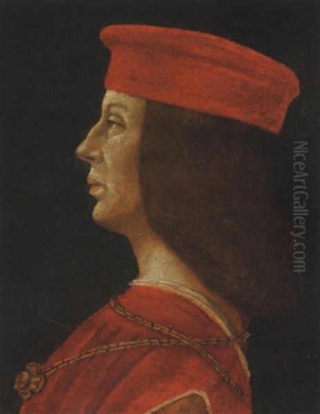 Portrait D'un Condottiere De Profil Oil Painting by Baldassarre d' Este