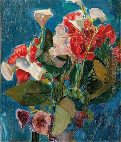 Blumenstillleben Oil Painting by Felix Esterl