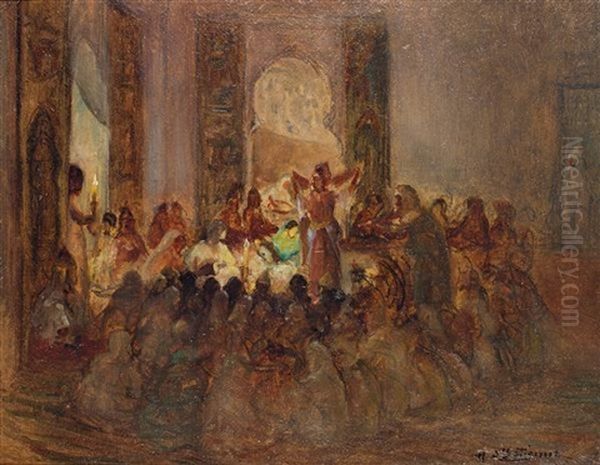 La Danse Des Foulards Dance Of Scarves Oil Painting by Henry d' Estienne