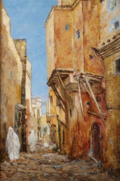 Ruelle De La Casbah D'alger Oil Painting by Henry d' Estienne