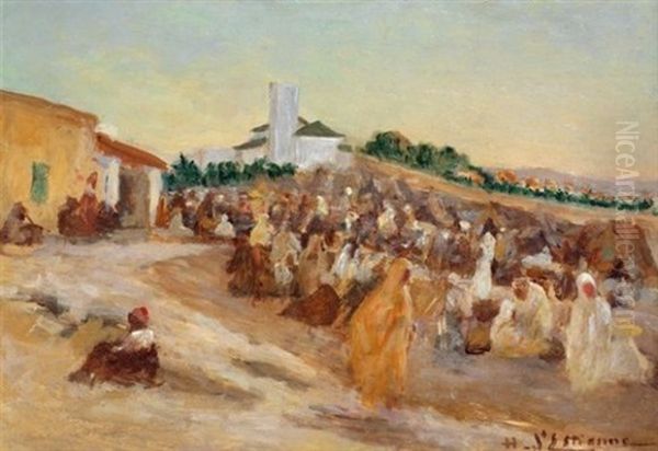 Fete Marocaine Oil Painting by Henry d' Estienne