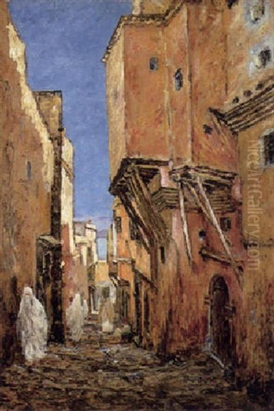 Ruelle Dans La Casbah D'alger Oil Painting by Henry d' Estienne