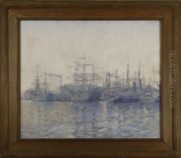 New Bedford Waterfront Oil Painting by Clifford Warren Ashley