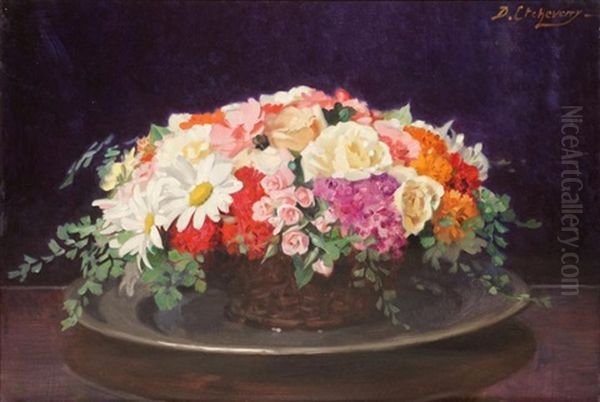 Bouquet Champetre Oil Painting by Hubert-Denis Etcheverry