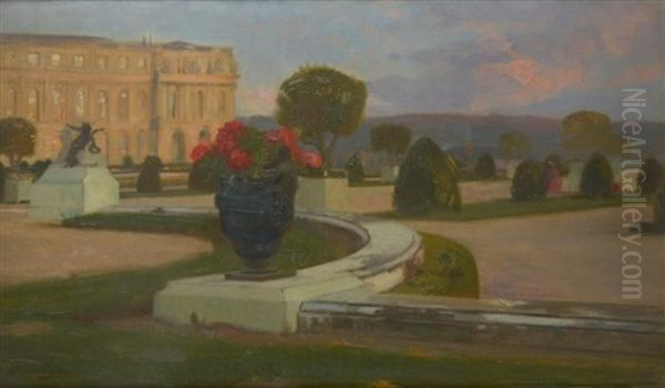 Parterre De Latone Au Chateau De Versailles Oil Painting by Hubert-Denis Etcheverry